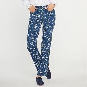 NYDJ Marilyn Straight Shannon Gardens Lift Tuck Stretch Floral Jeans 10